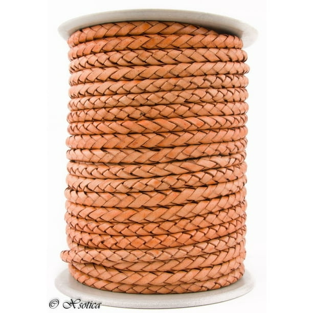 Xsotica® 3.0MM Dual Braided Bolo Leather Cords-1 Yard Leather Cord